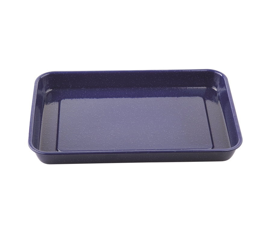 TableCraft Enamelware Collection Tray, Blue with White Speckle( 41 x 29 x 4cm)