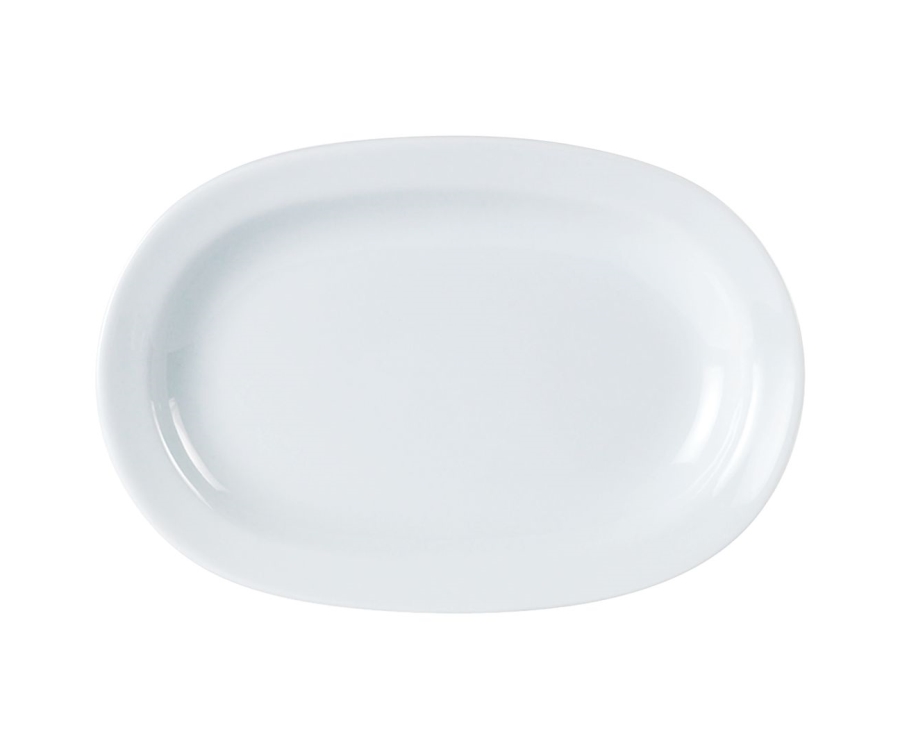 Porcelite Rimmed Deep Oval Plate 25cm/10'' (Pack of 6)
