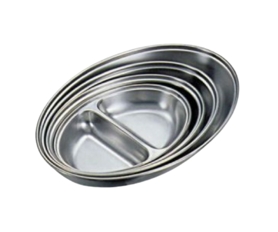 GenWare Stainless Steel Two Division Oval Vegetable Dish 20cm/8