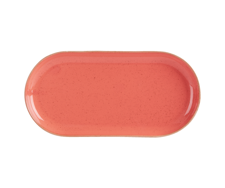 Seasons Coral Narrow Oval Plate 32x20cm/12.5x8'' (Pack of 6)