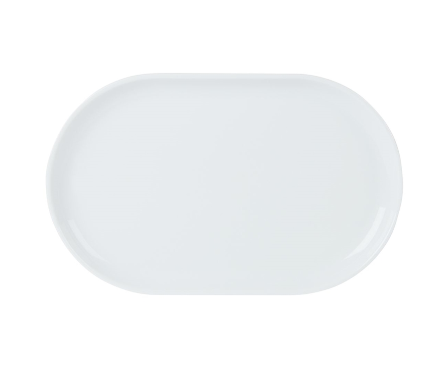 Porcelite Narrow Oval Plate 32x20cm/12.5x8'' (Pack of 6)
