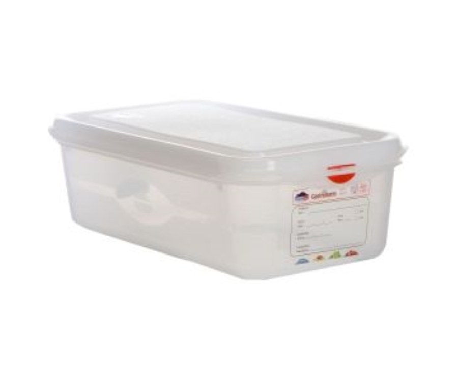 Genware GN Storage Container 1/3 100mm Deep 4L(Pack of 6)