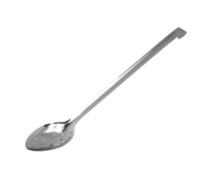 Genware Stainless Steel Perforated Spoon 350mm With Hook Handle
