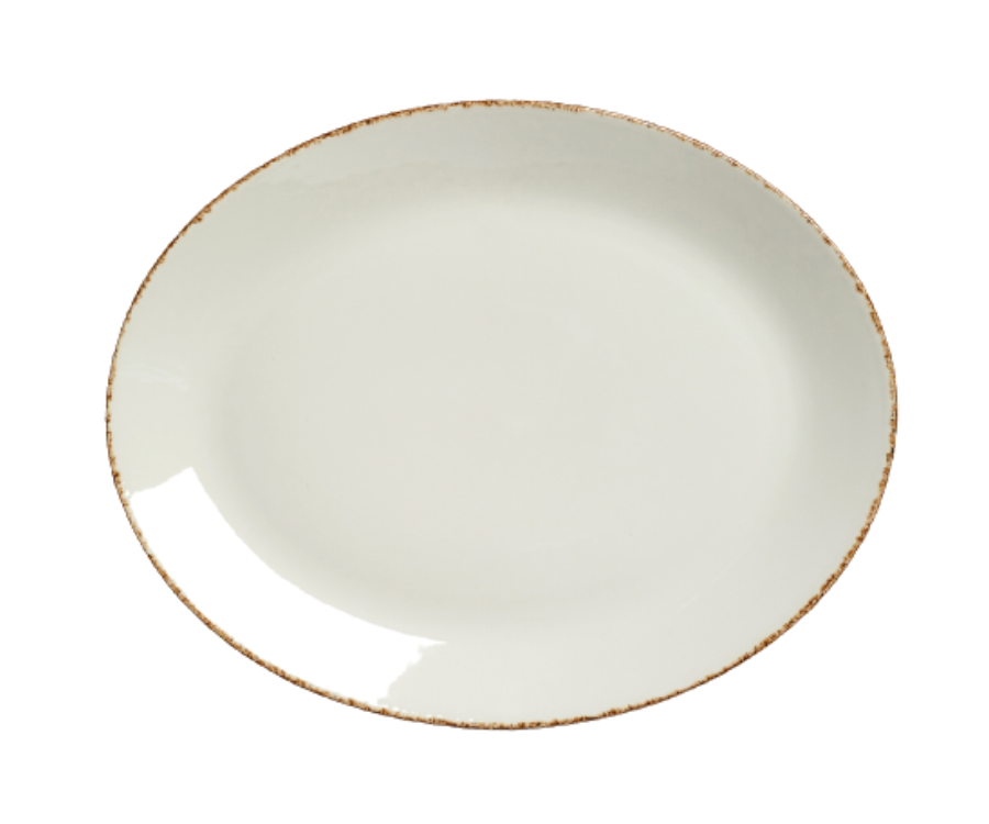 Steelite Brown Dapple Oval Plate Coupe 34.25cm(Pack of 12)