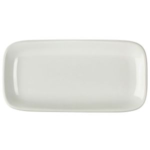 Genware Porcelain Rounded Rectangular Plate 24.5 x 12.5cm/9.75 x 5