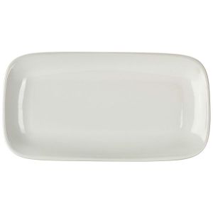 Genware Porcelain Rounded Rectangular Plate 35.5 x 19cm/14 x 7.5