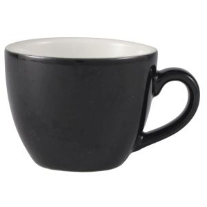 Genware Porcelain Black Bowl Shaped Cup 9cl/3oz(Pack of 6)