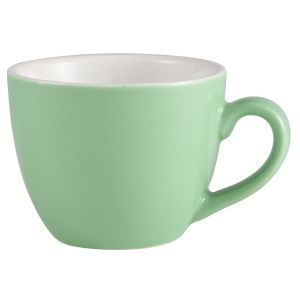 Genware Porcelain Green Bowl Shaped Cup 9cl/3oz(Pack of 6)