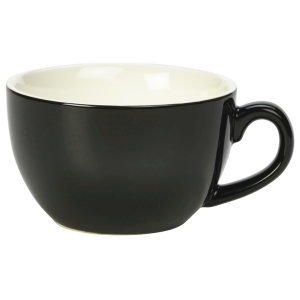 Genware Porcelain Black Bowl Shaped Cup 17.5cl/6oz(Pack of 6)
