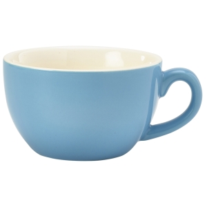 Genware Porcelain Blue Bowl Shaped Cup 17.5cl/6oz(Pack of 6)