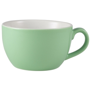 Genware Porcelain Green Bowl Shaped Cup 17.5cl/6oz(Pack of 6)