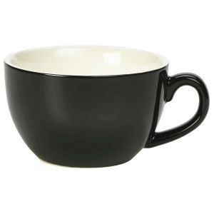 Genware Porcelain Black Bowl Shaped Cup 25cl/8.75oz(Pack of 6)