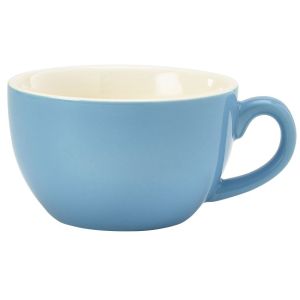Genware Porcelain Blue Bowl Shaped Cup 25cl/8.75oz(Pack of 6)