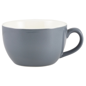 Genware Porcelain Grey Bowl Shaped Cup 25cl/8.75oz(Pack of 6)