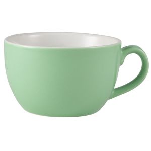 Genware Porcelain Green Bowl Shaped Cup 25cl/8.75oz(Pack of 6)