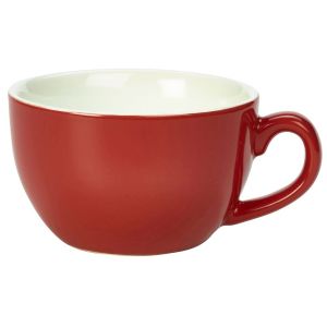 Genware Porcelain Red Bowl Shaped Cup 25cl/8.75oz(Pack of 6)