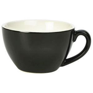 Genware Porcelain Black Bowl Shaped Cup 34cl/12oz(Pack of 6)