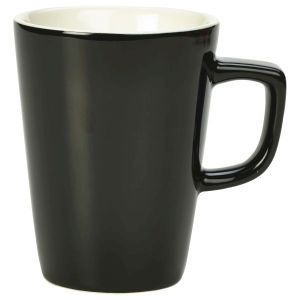 Genware Porcelain Black Latte Mug 34cl/12oz(Pack of 6)