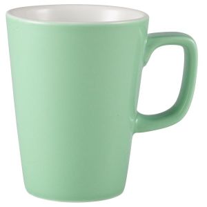 Genware Porcelain Green Latte Mug 34cl/12oz(Pack of 6)