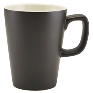 Genware Porcelain Matt Black Latte Mug 34cl/12oz(Pack of 6)