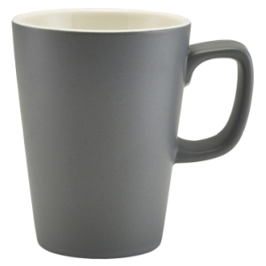 Genware Porcelain Matt Grey Latte Mug 34cl/12oz(Pack of 6)