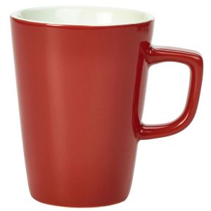 Genware Porcelain Red Latte Mug 34cl/12oz(Pack of 6)
