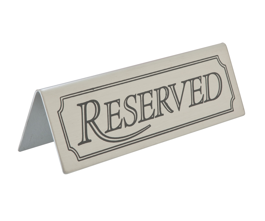 Beaumont Reserved Table Sign Stainless Steel