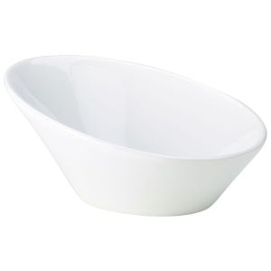 Genware Porcelain Oval Sloping Bowl 21cm/8.25