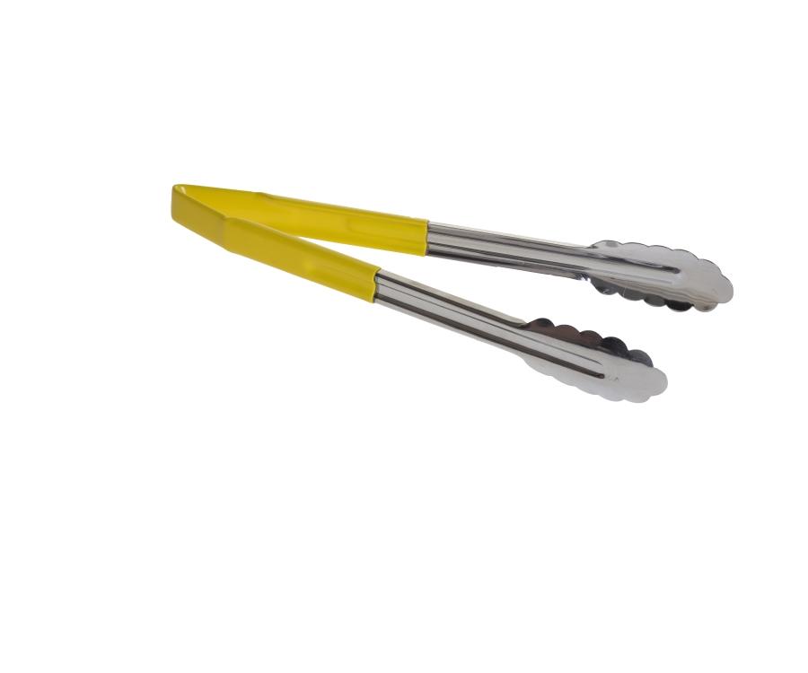 Catering Colour Serving Coded Tong 16" Yellow Vinyl-Coated Tongs 