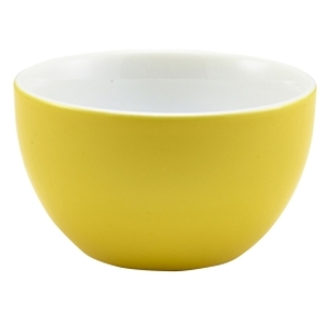 Genware Porcelain Yellow Sugar Bowl 17.5cl/6oz(Pack of 6)