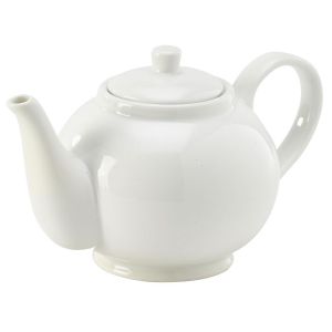 Genware Porcelain Round Teapot 31cl/11oz(Pack of 6)