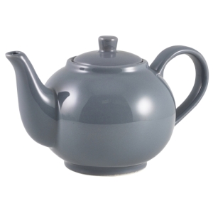 Genware Porcelain Grey Teapot 45cl/15.75oz(Pack of 6)