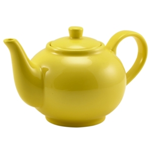 Genware Porcelain Yellow Teapot 45cl/15.75oz(Pack of 6)