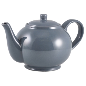 Genware Porcelain Grey Teapot 85cl/30oz(Pack of 6)