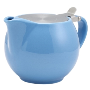 GenWare Porcelain Blue Teapot with St/St Lid & Infuser 50cl/17.6oz(Pack of 6)
