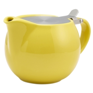 GenWare Porcelain Yellow Teapot with St/St Lid & Infuser 50cl/17.6oz(Pack of 6)
