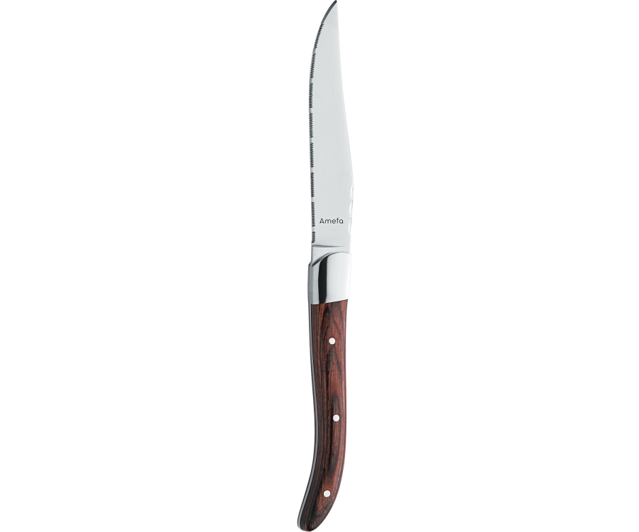 Amefa 3 Rivet Brown Handle Steak Knife (Pack of 12)