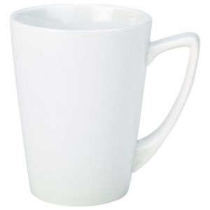 Genware Porcelain Angled Handled Mug 35cl/12.25oz(Pack of 6)