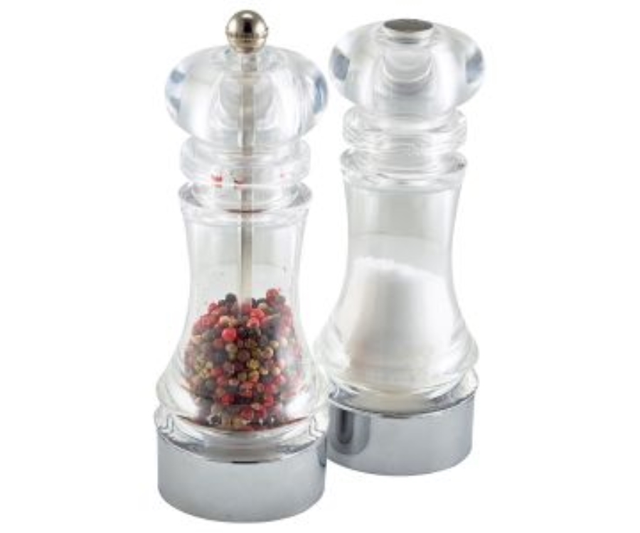 Genware Acrylic Pepper Mill & Salt Shaker Set