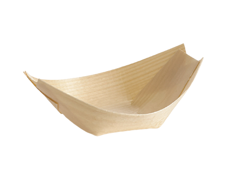 TableCraft Bamboo Large Wood Boat (50 per pack)(16.5x9x4cm/150ml)