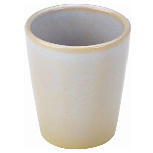 Genware Terra Stoneware Rustic White Conical Cup 10cm(Pack of 6)