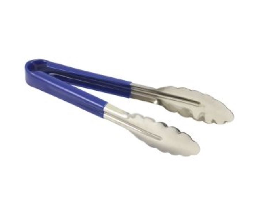 Genware Colour Coded Stainless Steel Tong 23cm Blue