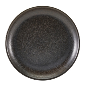 Genware Terra Porcelain Black Coupe Plate 24cm(Pack of 6)