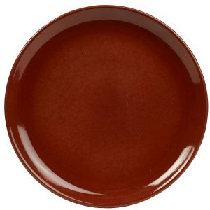 Genware Terra Stoneware Rustic Red Coupe Plate 24cm(Pack of 6)