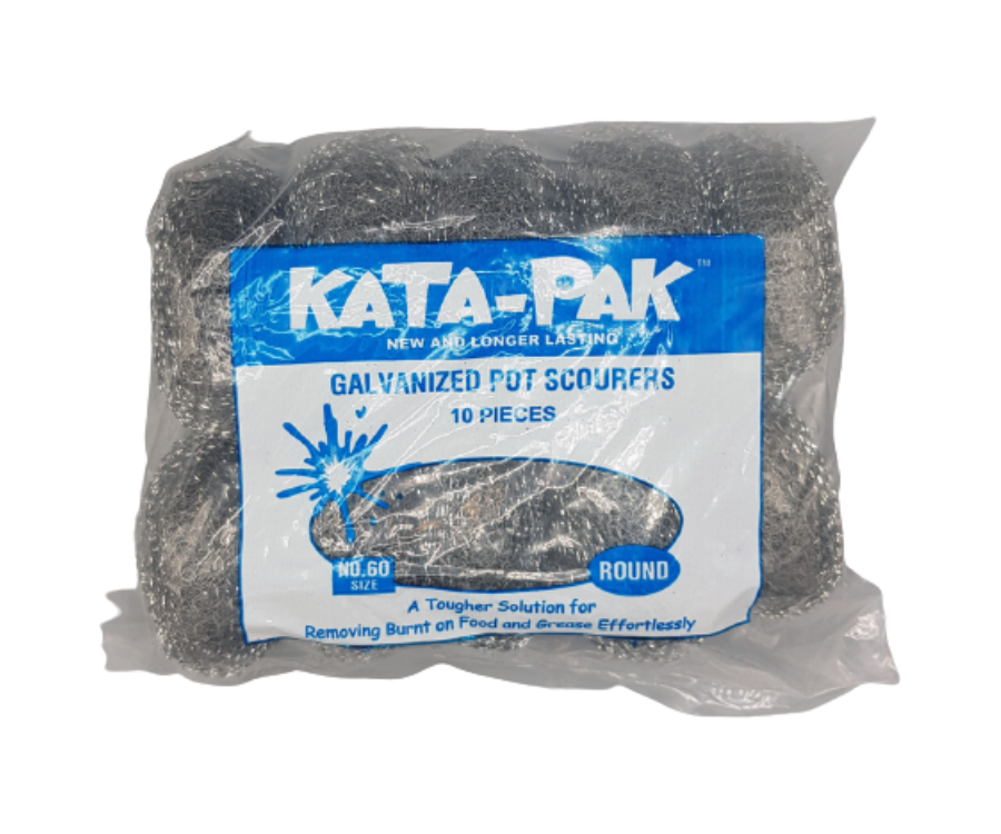 Kata-Pak W60 Large Galavanized Pot Scourers 45g (Pack of 10)