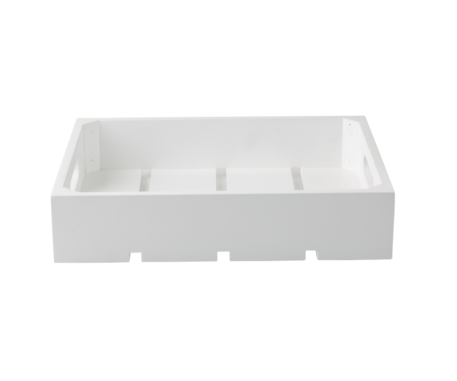 TableCraft Gastronorm 1:2 Wood Crate, White(32.5x26.5x7cm)