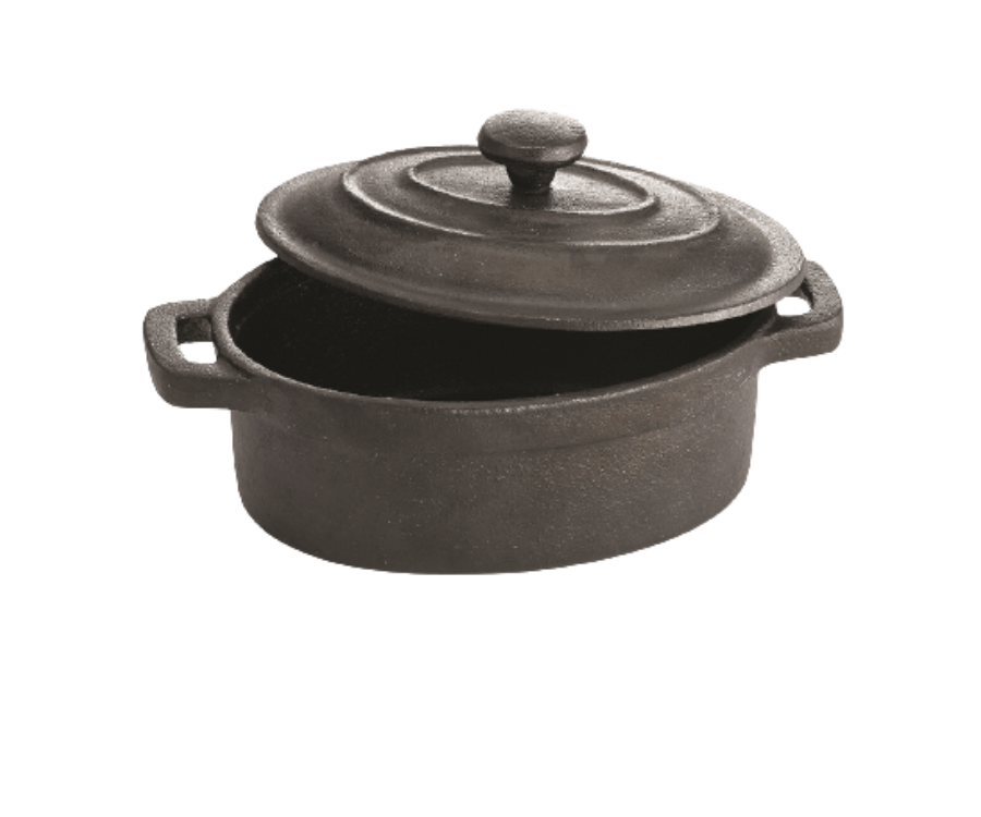TableCraft Cast Iron Mini Oval Casserole with Lid(9.5cm dia/240 ml)