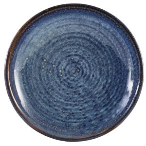 Genware Terra Porcelain Aqua Blue Deep Coupe Plate 21cm(Pack of 6)