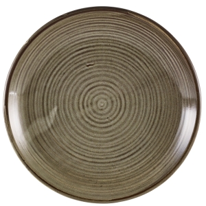 Genware Terra Porcelain Grey Deep Coupe Plate 25cm(Pack of 6)