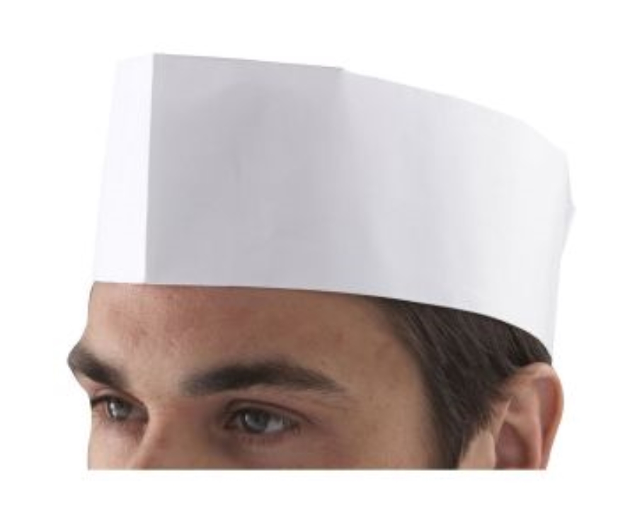 Genware Chef's Disposable Paper Forage Hat (100 Pcs)